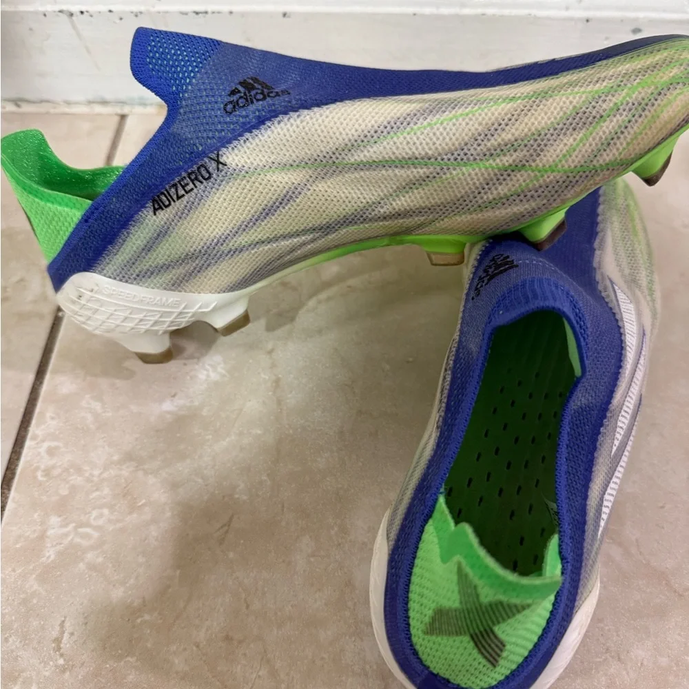 Adidas Blue and Green Soccer Cleats